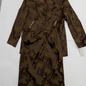 Brown Suit Co. Garment with Floral Detail